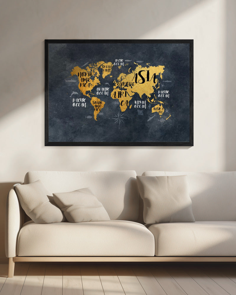 Världskarta 30 - Poster / Art Print - interiör