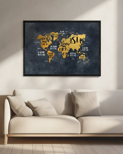 Världskarta 30 - Poster / Art Print - interiör