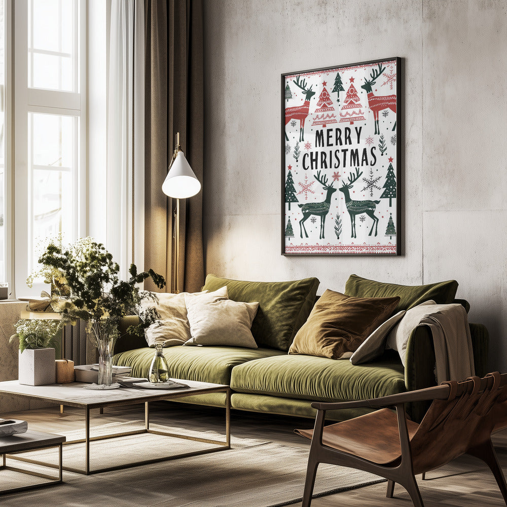 Merry Christmas No 2 - Poster / Art Print - interiör