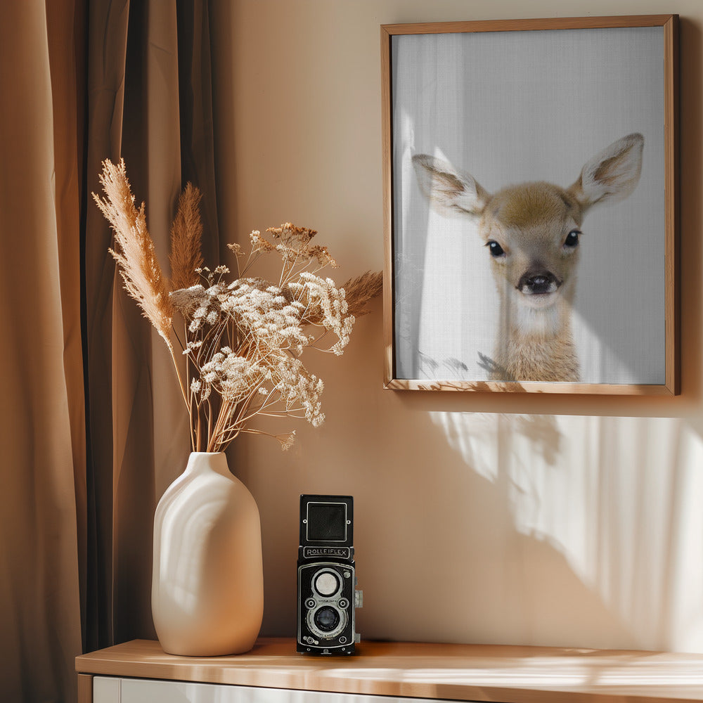 Peekaboo Baby Deer - Poster / Art Print - interiör