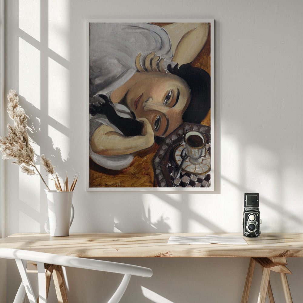 Lorette Con Una Tazza Di Caffe 1916 - Poster / Art Print - interiör