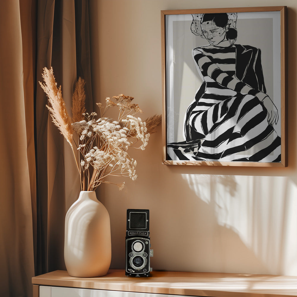 Striped Dress - Poster / Art Print - interiör