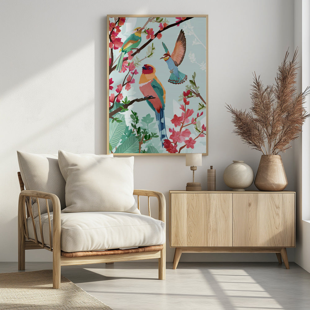 Birds of Summer - Poster / Art Print - interiör