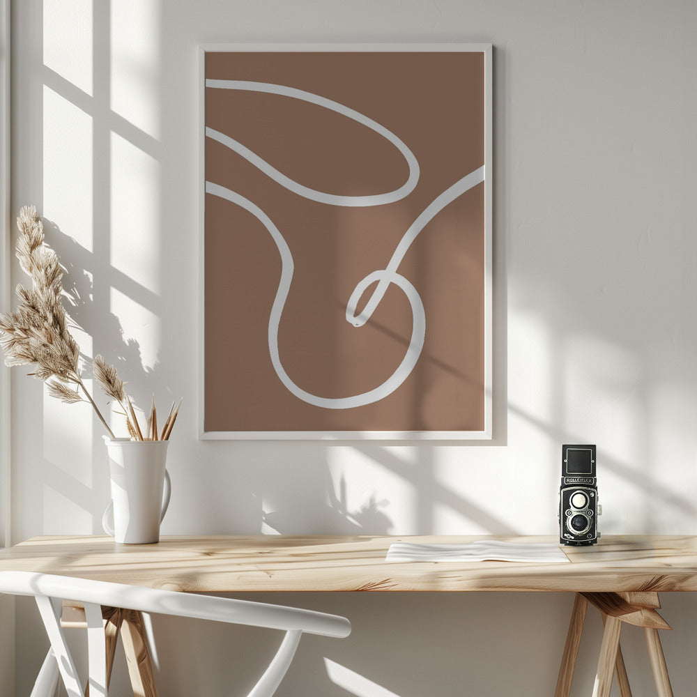 Lines Mocha 2 - Poster / Art Print - interiör