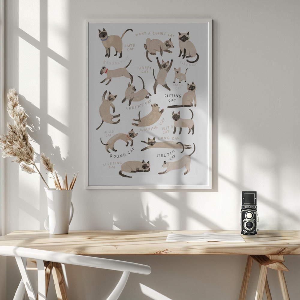Siamese Cat Print - Poster / Art Print - interiör