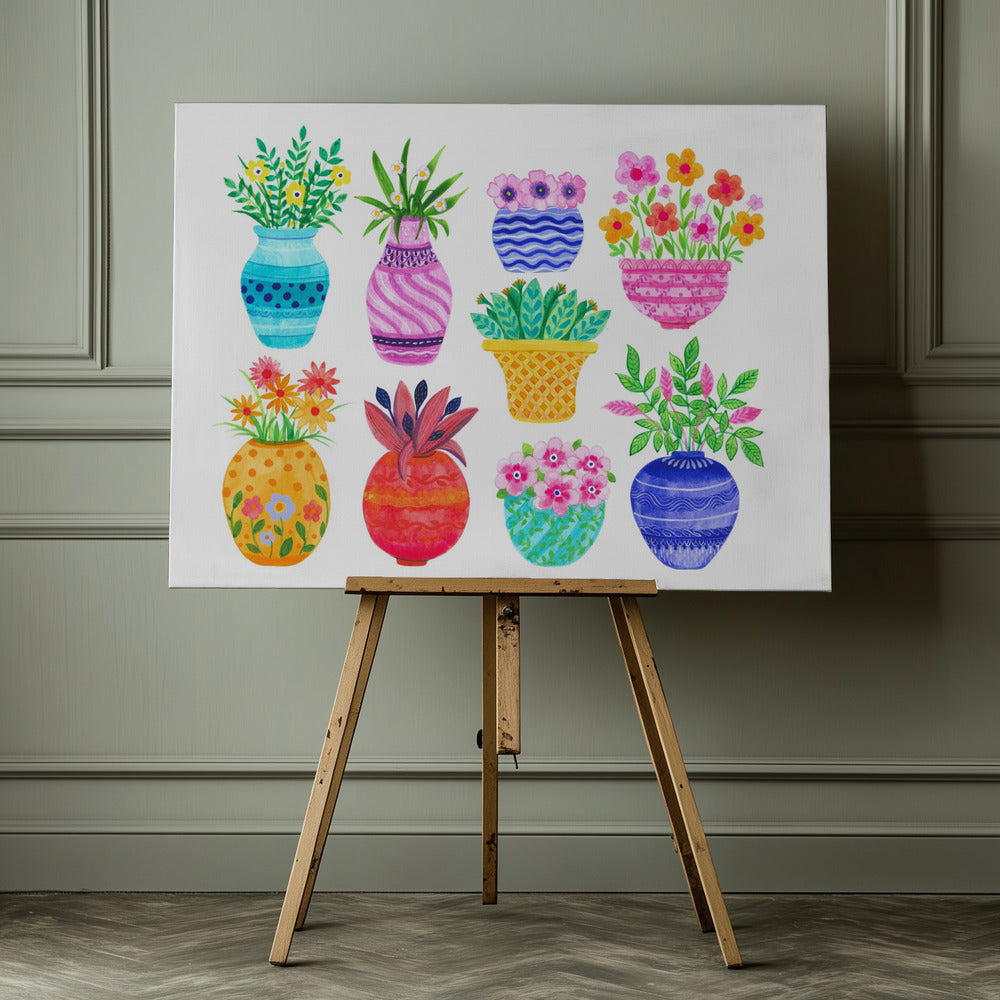 Pots and Flowers - Poster / Art Print - interiör