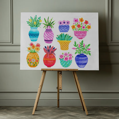 Pots and Flowers - Poster / Art Print - interiör