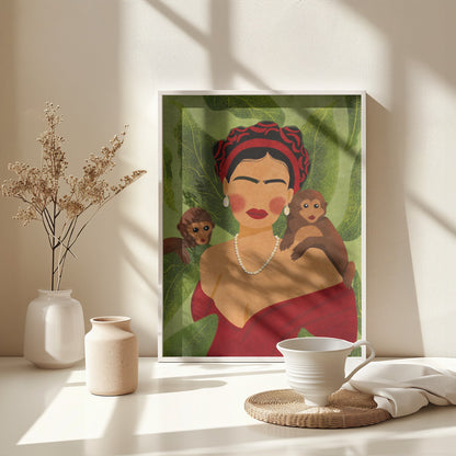 Frida and Monkeys - Poster / Art Print - interiör