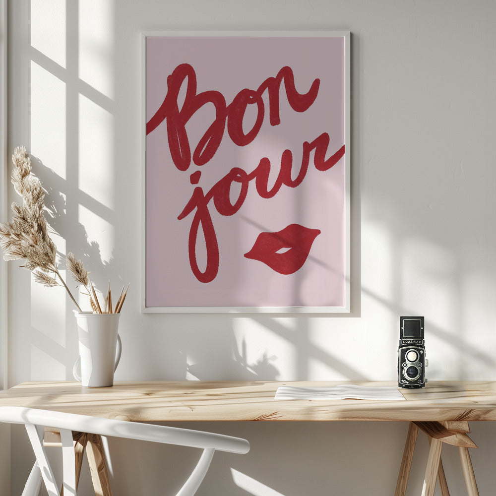 Bonjour Lips - Poster / Art Print - interiör