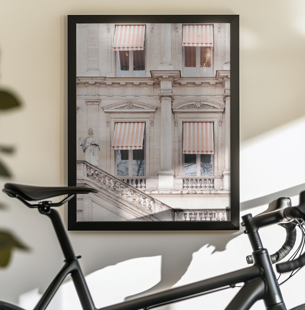 Striped Paris Awning - Poster / Art Print - interiör