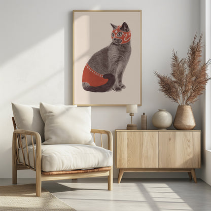 Chat Catcheur - Poster / Art Print - interiör