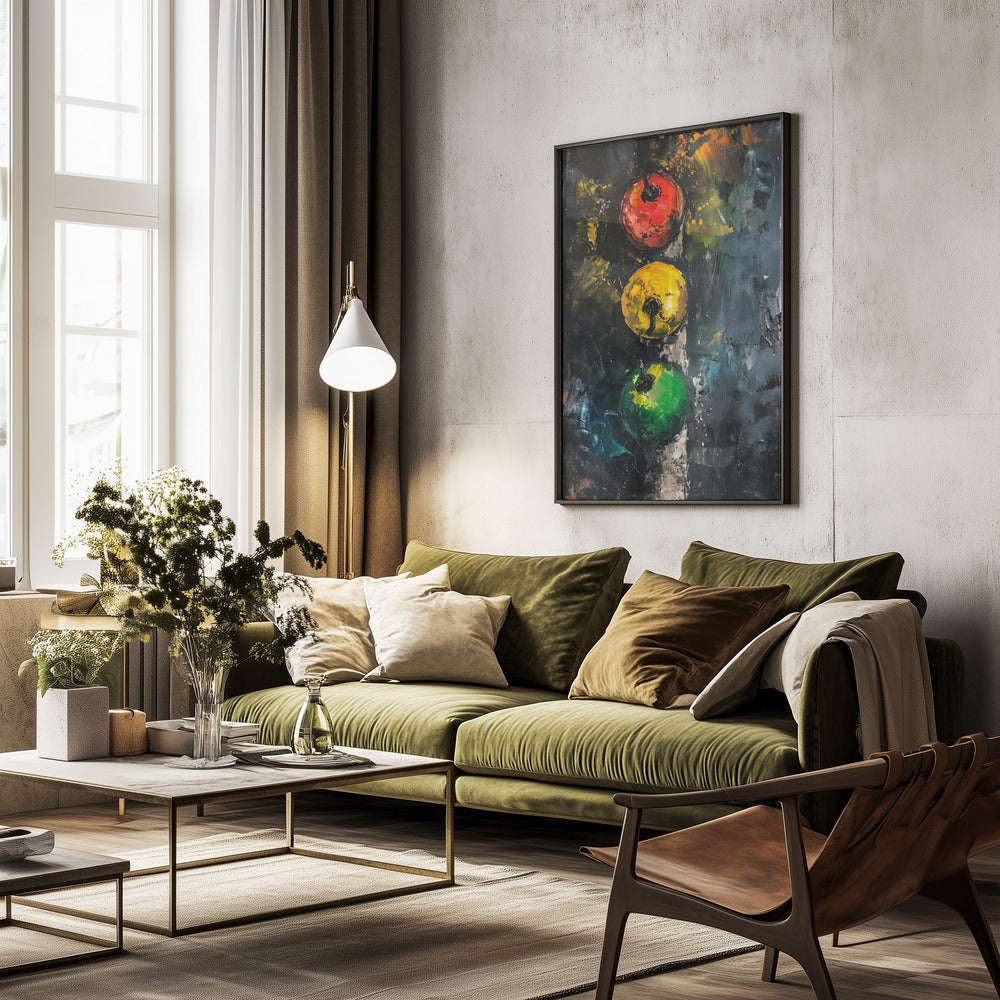 Apple Traffic Light - Poster / Art Print - interiör