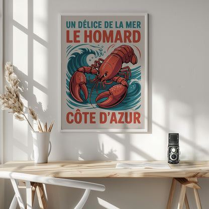 Azure Lobster Delight - Poster / Art Print - interiör