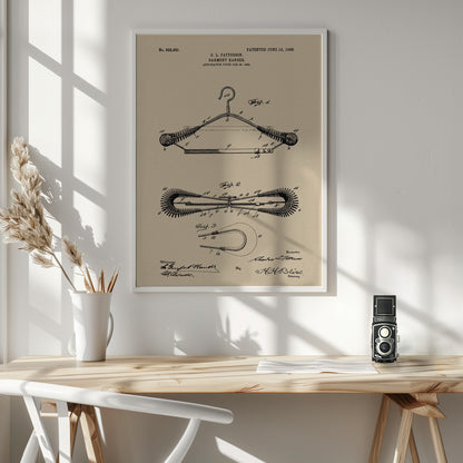 Garment Hanger Patent 1906 - Poster / Art Print - interiör