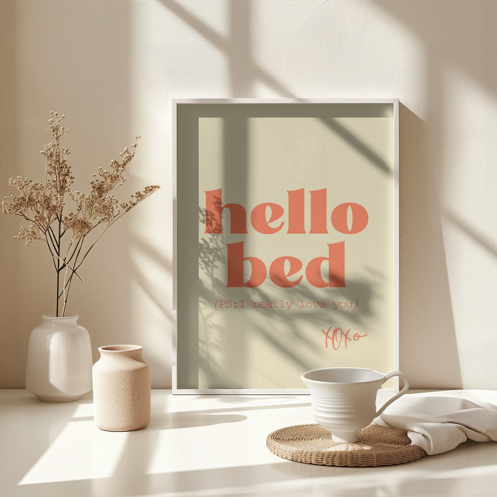 Hello Bed - Poster / Art Print - interiör
