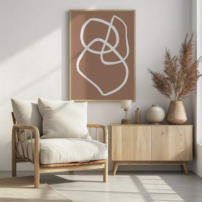 Abstract Lines Mocha - Poster / Art Print - interiör