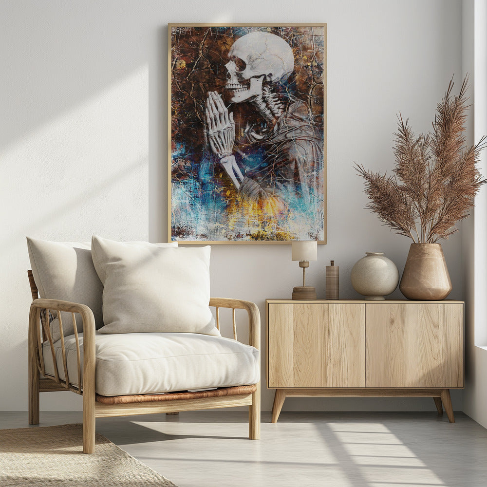 Funny Scull Drawing Illustration 48 - Poster / Art Print - interiör