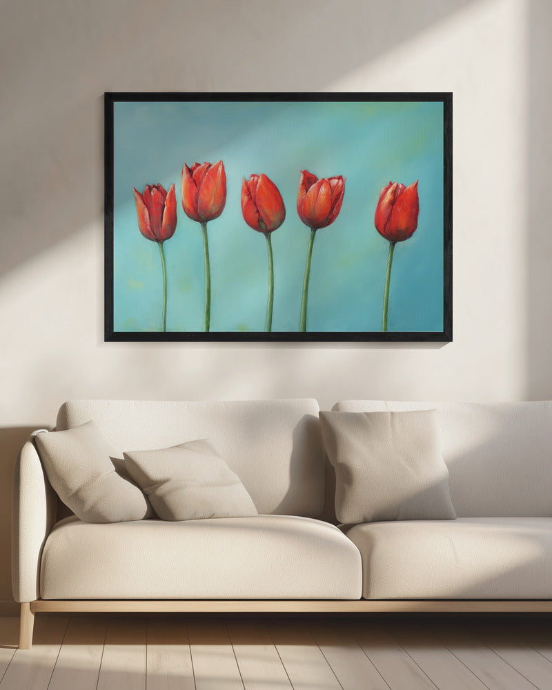 Five Tulips - Poster / Art Print - interiör