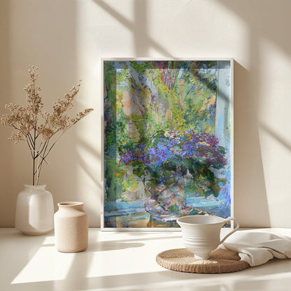 Blå blomster - Poster / Art Print - interiör