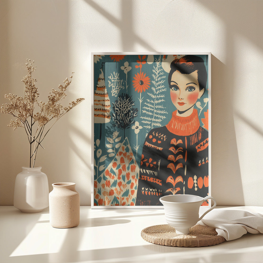 Vintage Mag Knitted Sweater - Poster / Art Print - interiör