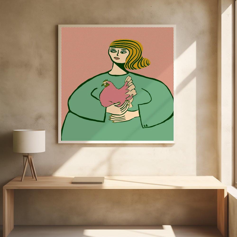 Chicken lady - Poster / Art Print - interiör