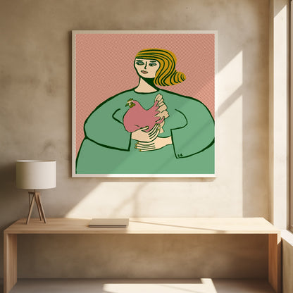 Chicken lady - Poster / Art Print - interiör
