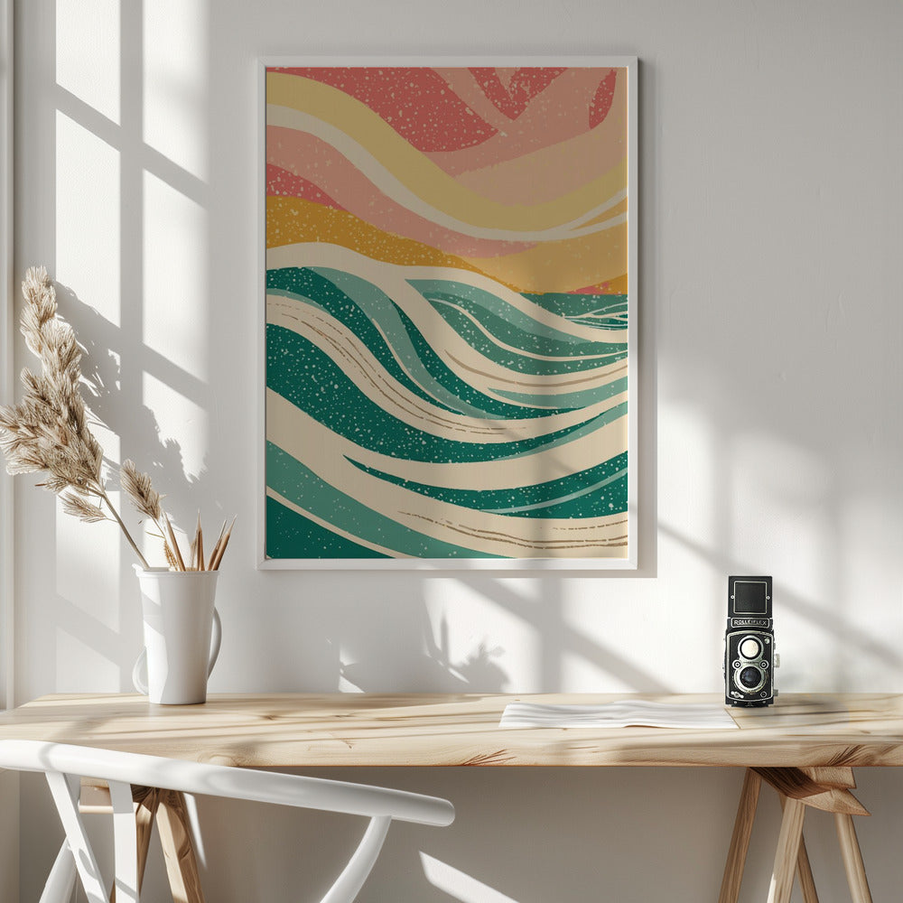 Abstract Sea Waves - Poster / Art Print - interiör