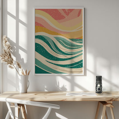 Abstract Sea Waves - Poster / Art Print - interiör