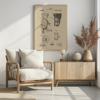 Teddybear Patent 1920 - Poster / Art Print - interiör
