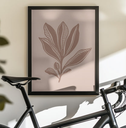 Mocha Foliage - Poster / Art Print - interiör
