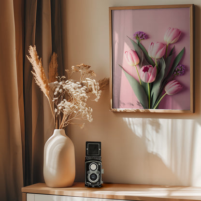 Pink Tulips - Poster / Art Print - interiör