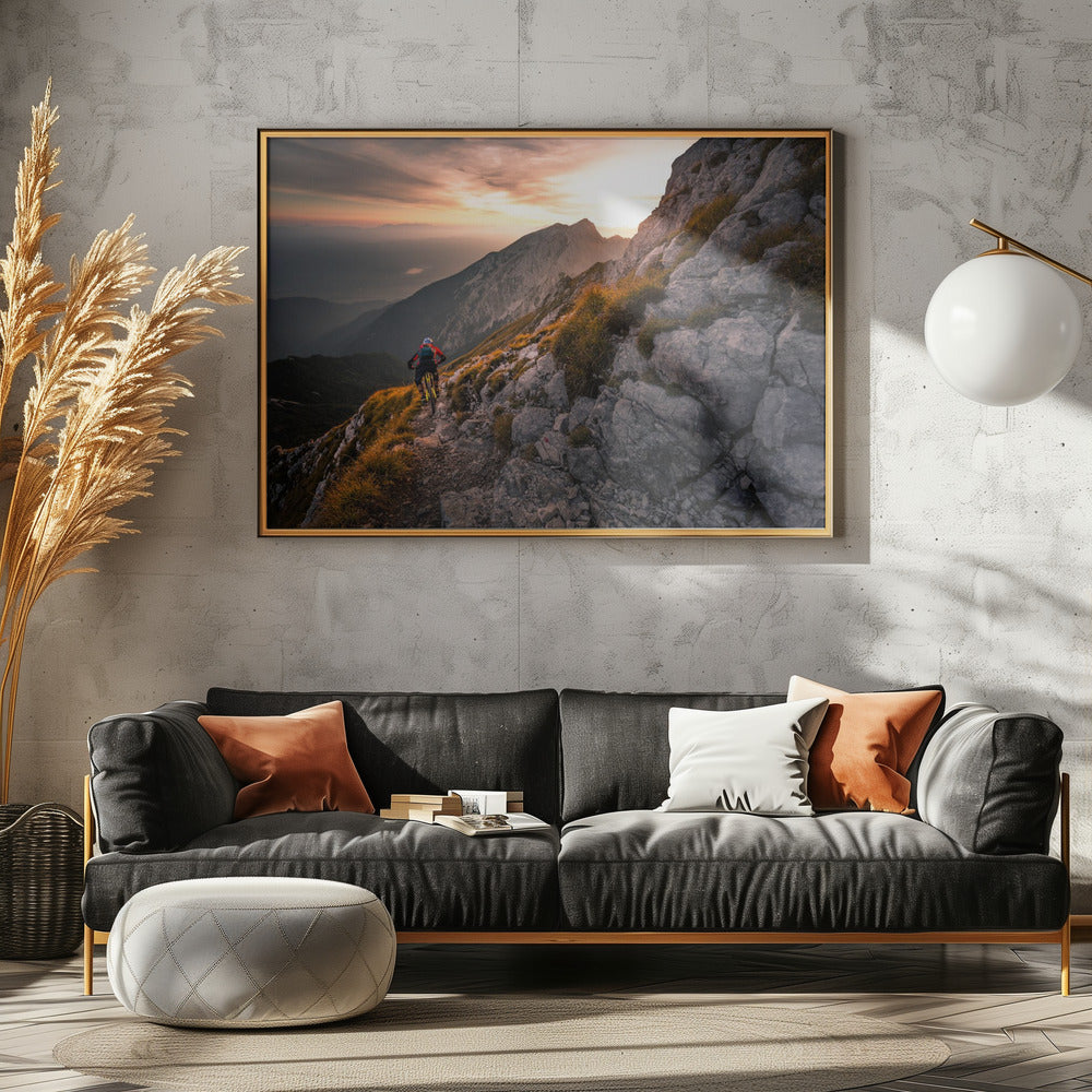 Sunset high alpine ride - Poster / Art Print - interiör