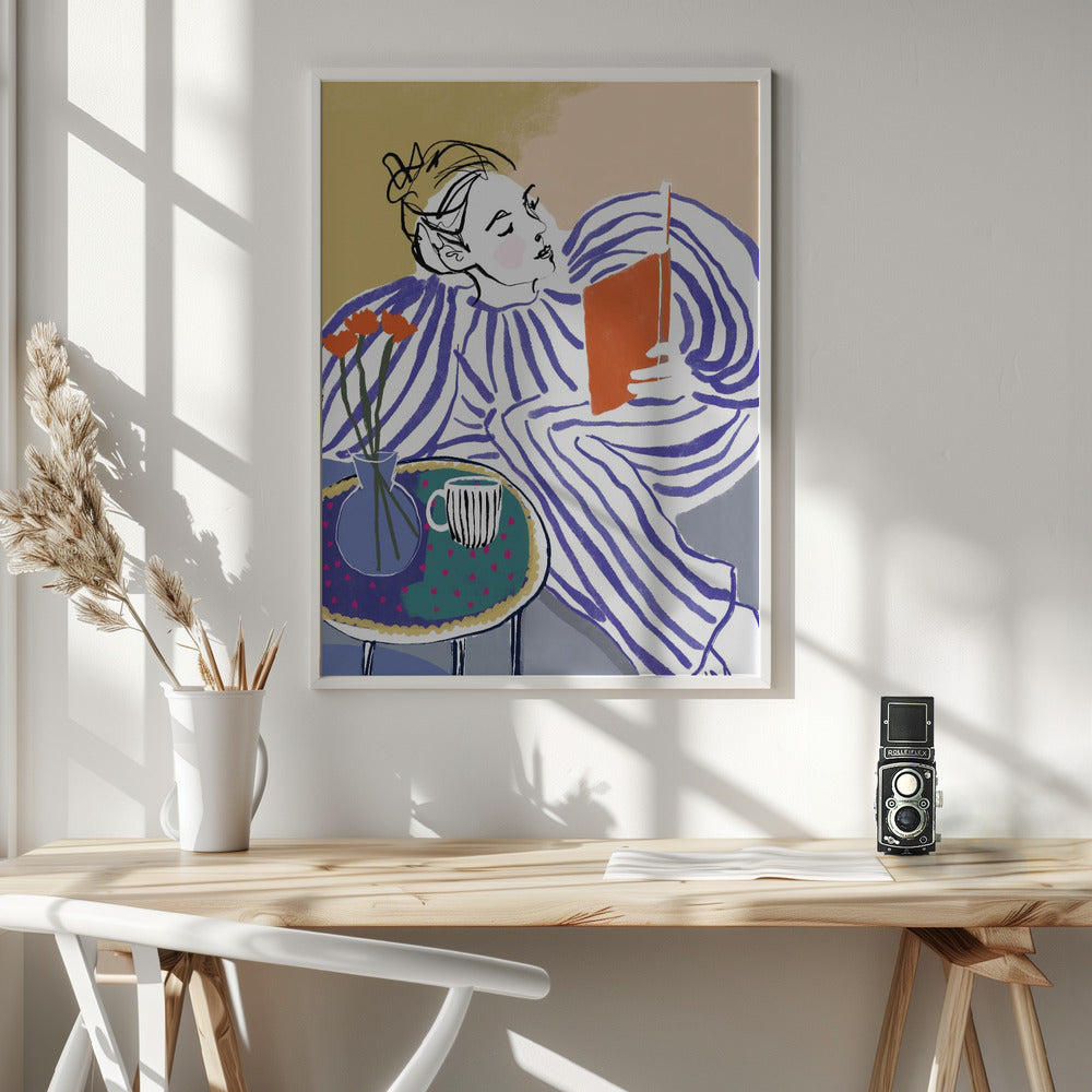Cozy Reading Corner - Poster / Art Print - interiör