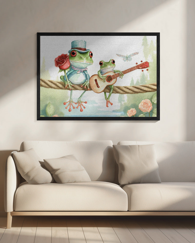 Frogs on a rope - Poster / Art Print - interiör