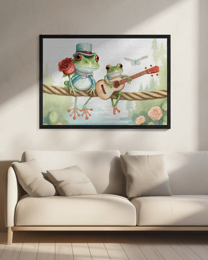 Frogs on a rope - Poster / Art Print - interiör