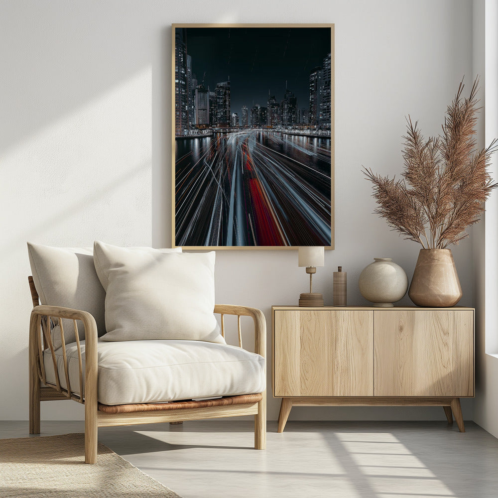 Traffic jam in the Dubai canal - Poster / Art Print - interiör