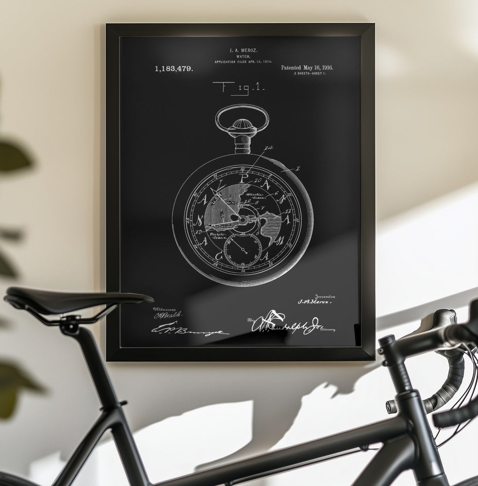 Watch Patent 1916 - Poster / Art Print - interiör