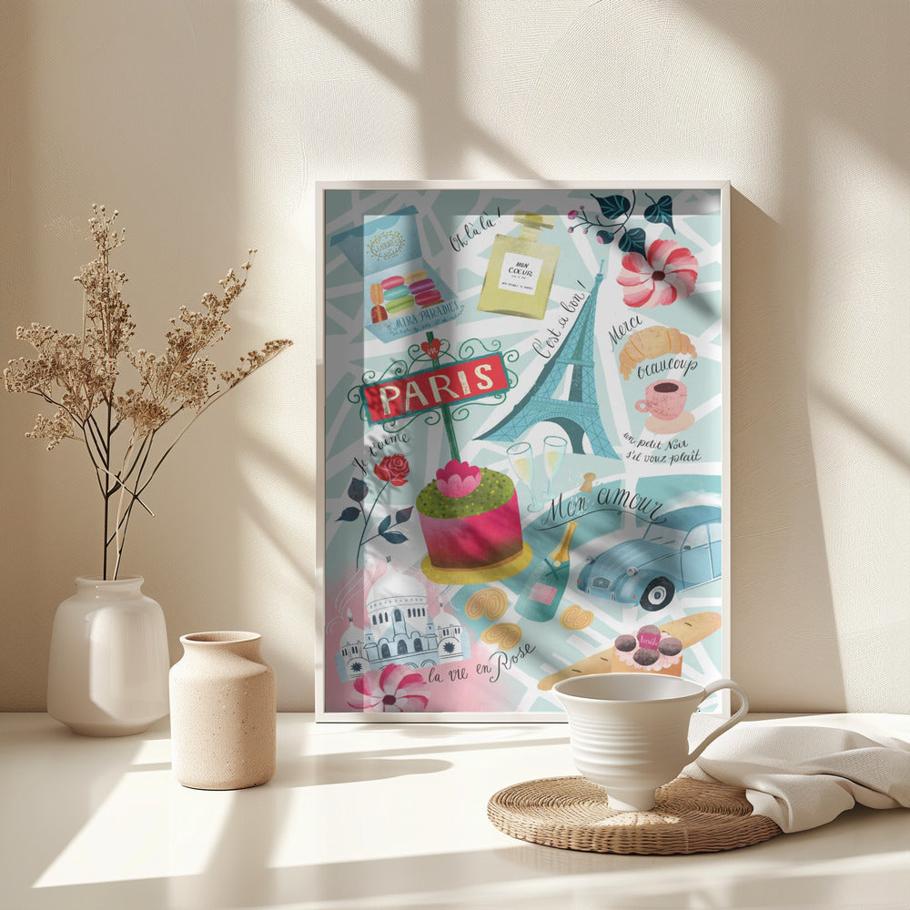 Paris Sucre Sacre Coeur - Poster / Art Print - interiör