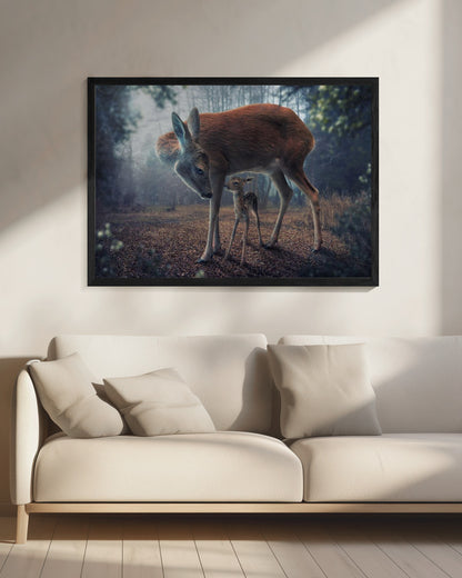 Mother and Fawn - Poster / Art Print - interiör