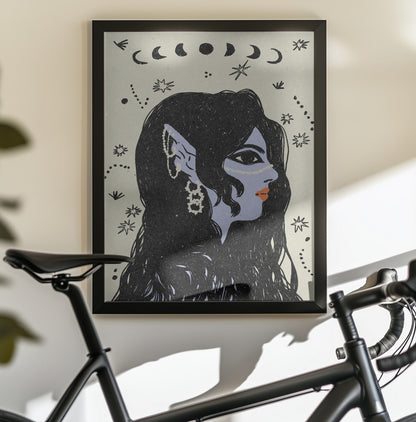 Portrait of a mermaid - Poster / Art Print - interiör