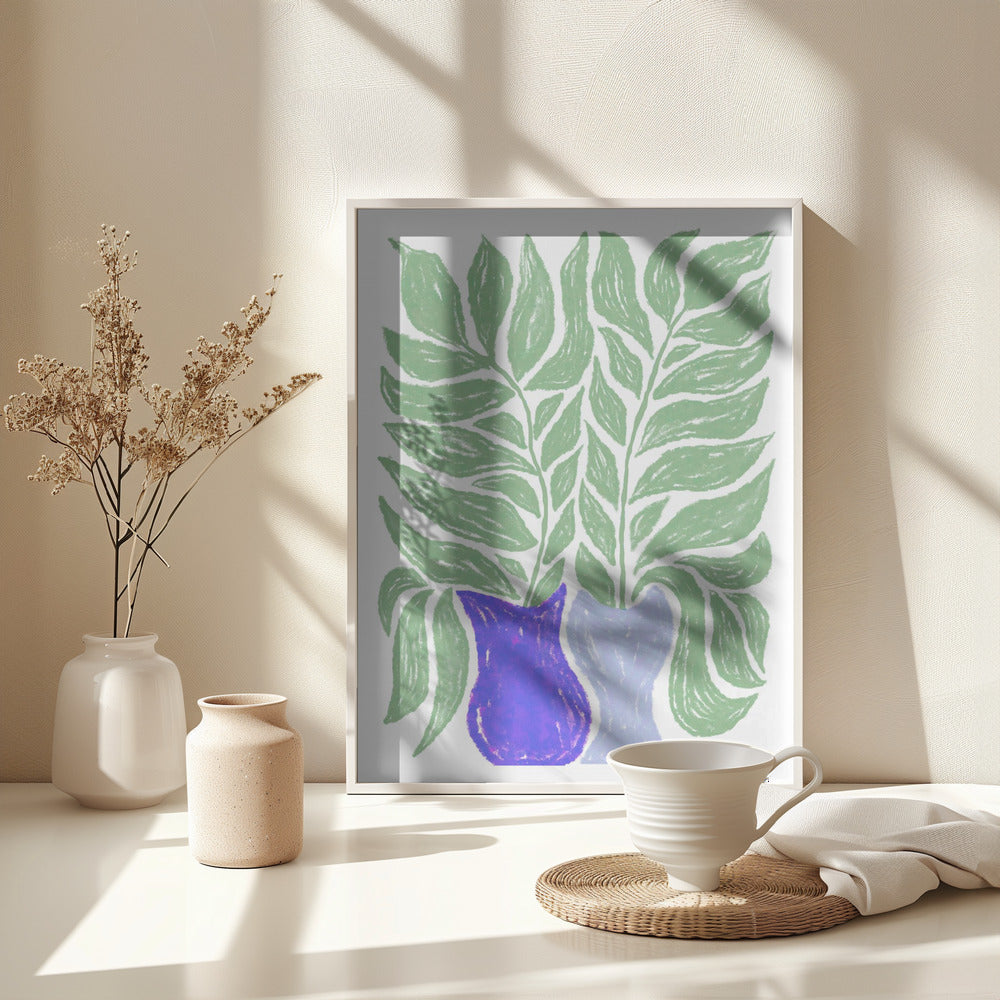 Big Green Twigs - Poster / Art Print - interiör