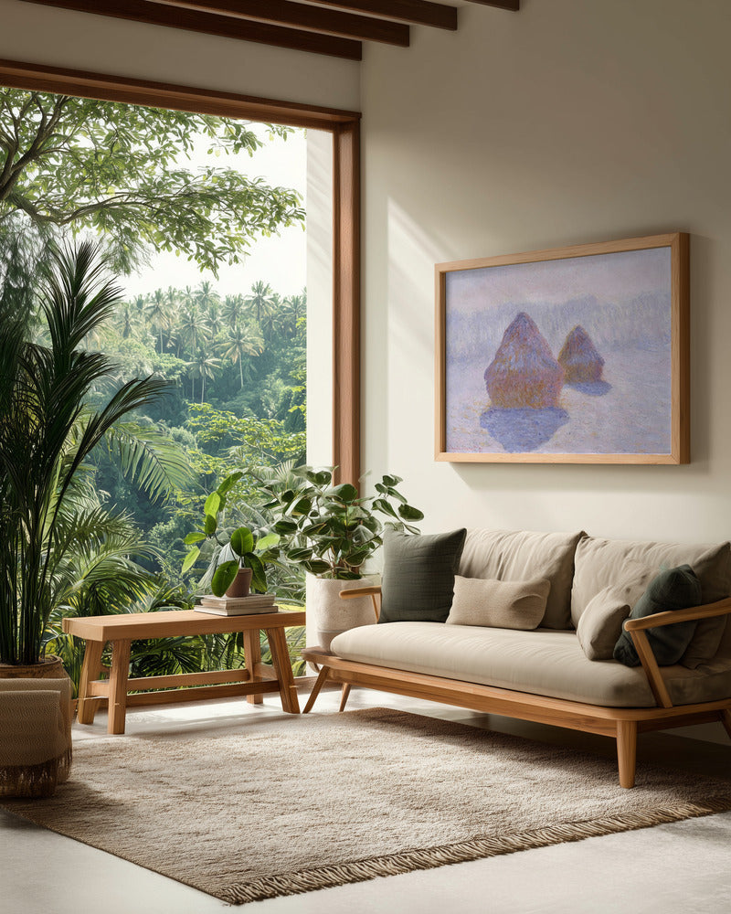 Haystacks (effect of Snow and Sun) (1891) By Claude Monet - Poster / Art Print - interiör