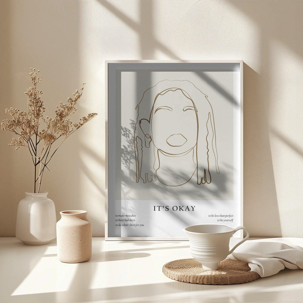 Woman line portrait - Poster / Art Print - interiör