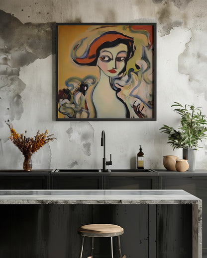 Woman With a Hat - Poster / Art Print - interiör