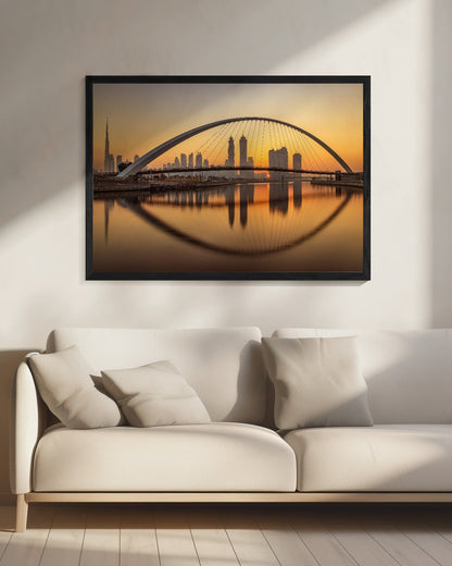 Sunrise at the Dubai Water Canal - Poster / Art Print - interiör