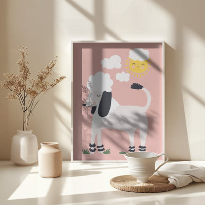 Happy Poodle - Poster / Art Print - interiör