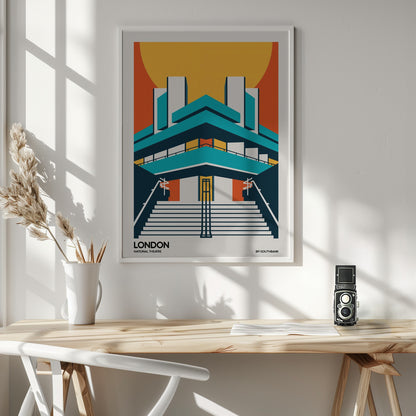 London BFI Southbank Brutalist Architecture - Poster / Art Print - interiör
