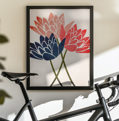 Three Dancing Blossoms - Poster / Art Print - interiör