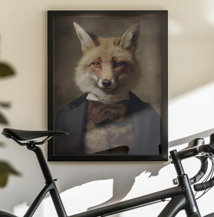 Dapper Fox Gentleman - Poster / Art Print - interiör