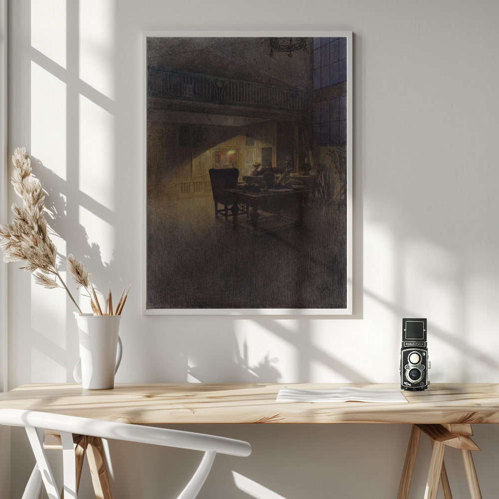 At the Piano - Poster / Art Print - interiör